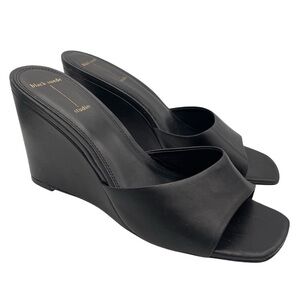 Black Suede Studio leather slip on wedge sandals women size 41/ 10US